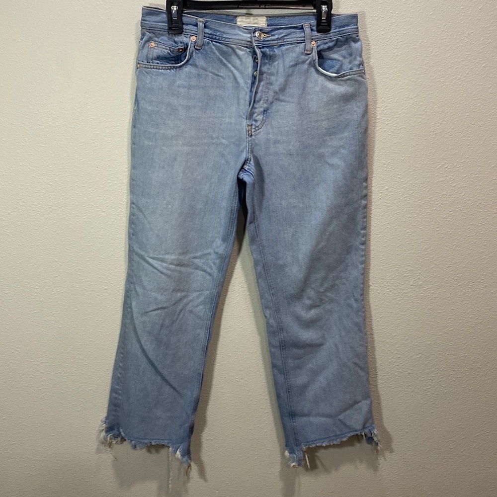 We the free button fly, raw hem mom jean‎